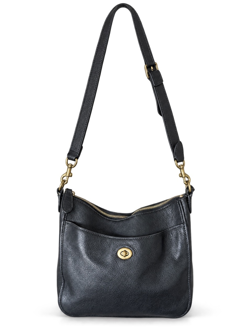 Coach Chaise C8483 Black Pebbled Leather Crossbody Bag Discounted